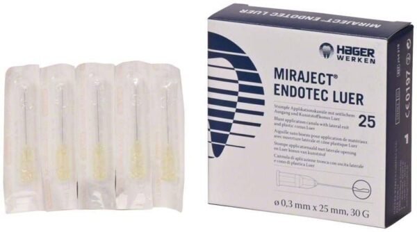 AGUJAS MIRAJECT ENDOTEC 30G LUER 0.3x25 25u