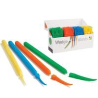 WANDS CUÑAS PLASTICO C/MANGO X-FINA AMARILLAS 100u