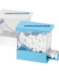 DISPENSADOR DE ROLLOS ALGODON BLANCO