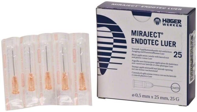 AGUJAS MIRAJECT ENDOTEC 25g LUER 0.5x25 25u